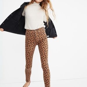 NWT Madewell 10 High-Rise Skinny Jeans Leopard Dot
